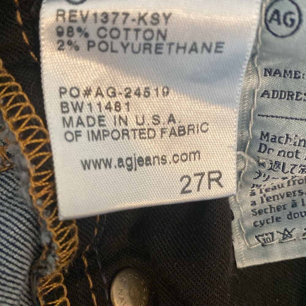 AG ADRIANO GOLDSCHMIED The Stevie Ankle Slim Straight Ankle Size 27 - Picture 9 of 10